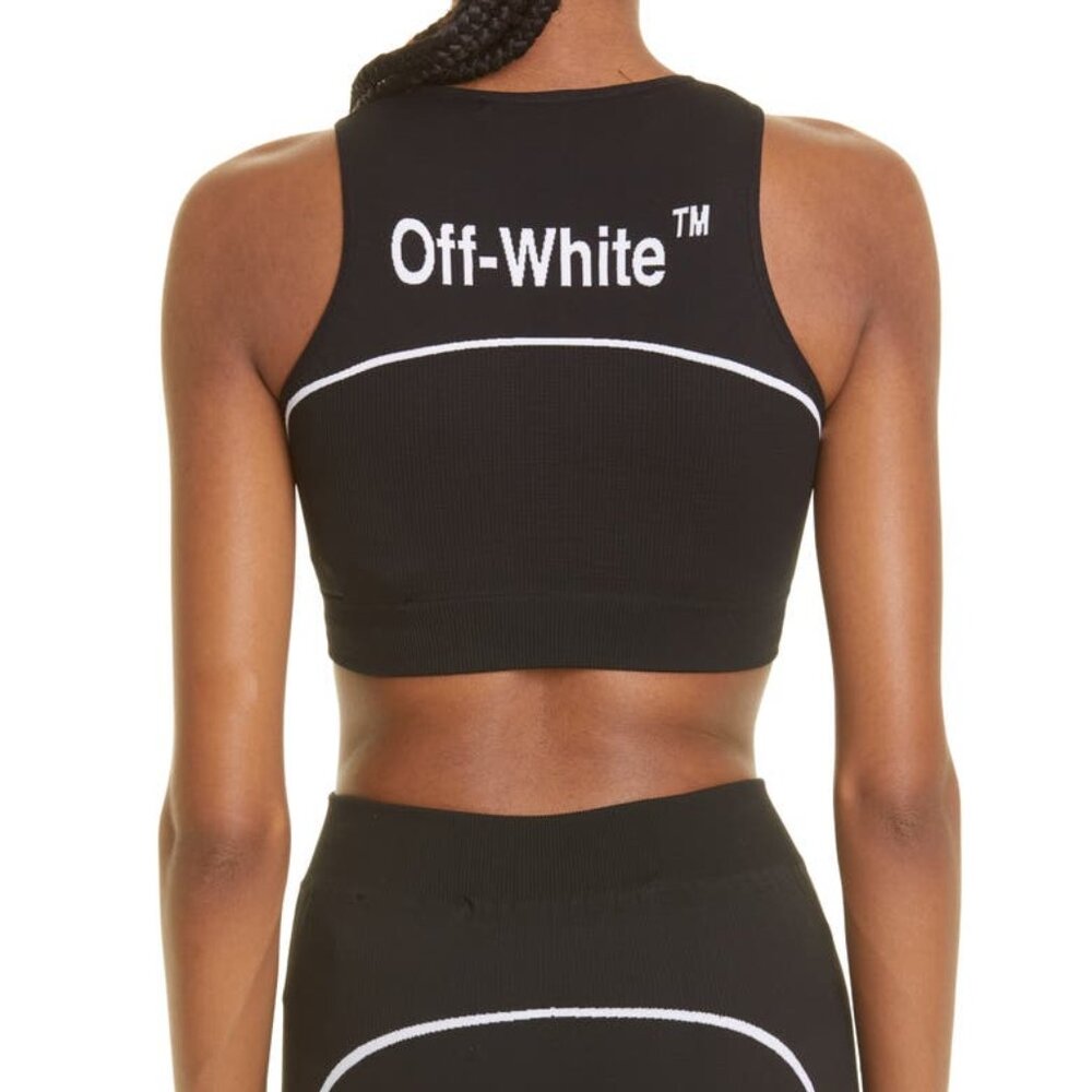 Black and White Athletic Logo Seamless Bra Size S-M - Picture 5 of 8